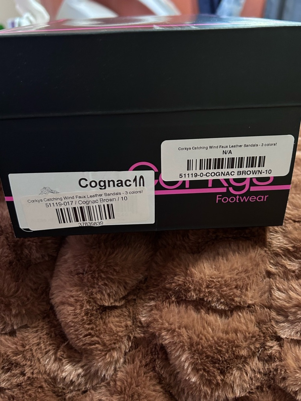 Corkys Cognac Brown Catching Wind Sandals-Size 10-New in Box - Picture 6 of 6